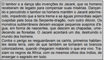 Questão Leia o fragmento a seguir.BRITO, Ronaldo Correia de. Livro dos ...